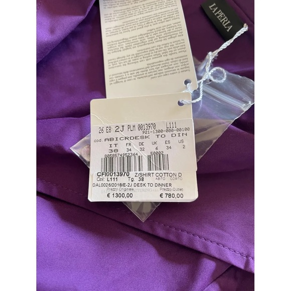 NEW La Perla purple sophisticated shirt dress US 2 - Picture 8 of 9